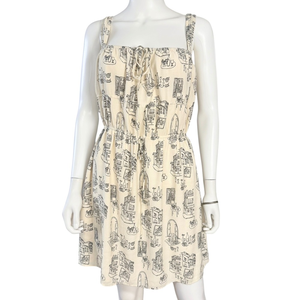 Abercrombie Toile Coquette Parisian Euro Cottagecore Milkmaid Dress Coastal S